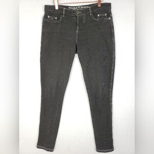 Double D Ranch Mid Rise Slim Pants Pinstripe Western Cotton Size 8 Stretch